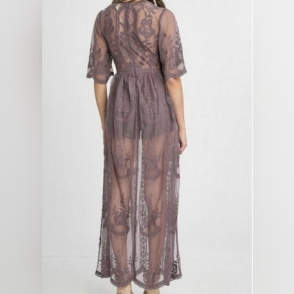 Lace Romper Maxi Dress.  Size L - Picture 3 of 6